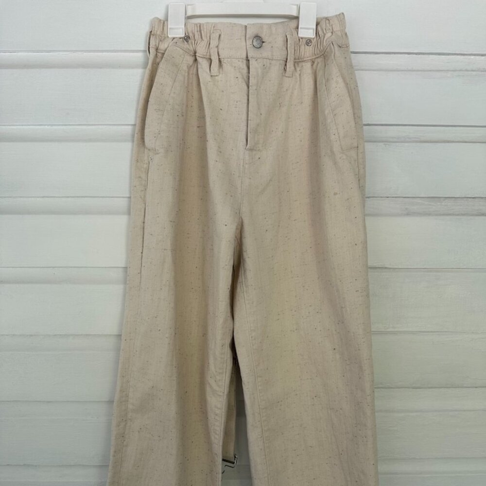 Urban Outfitters BDG White 100% Cotton High Waisted Pants with Suspenders
